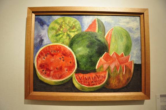 Viva la Vida! Famosa obra de Frida Kahlo em exposição na Casa Azul. Coyoacán, Cidade do México.